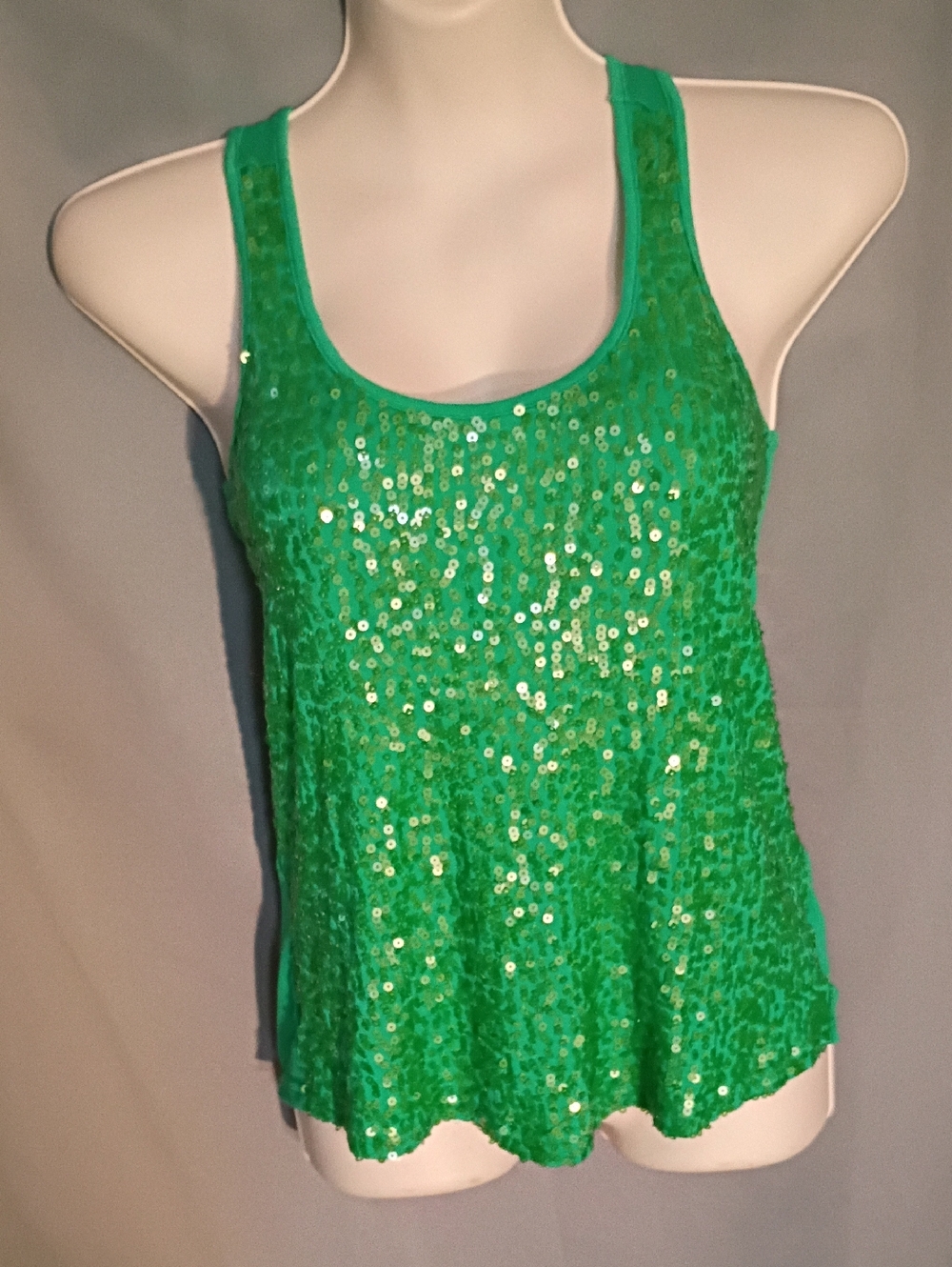 Wet Seal Green Sequin Tank Top